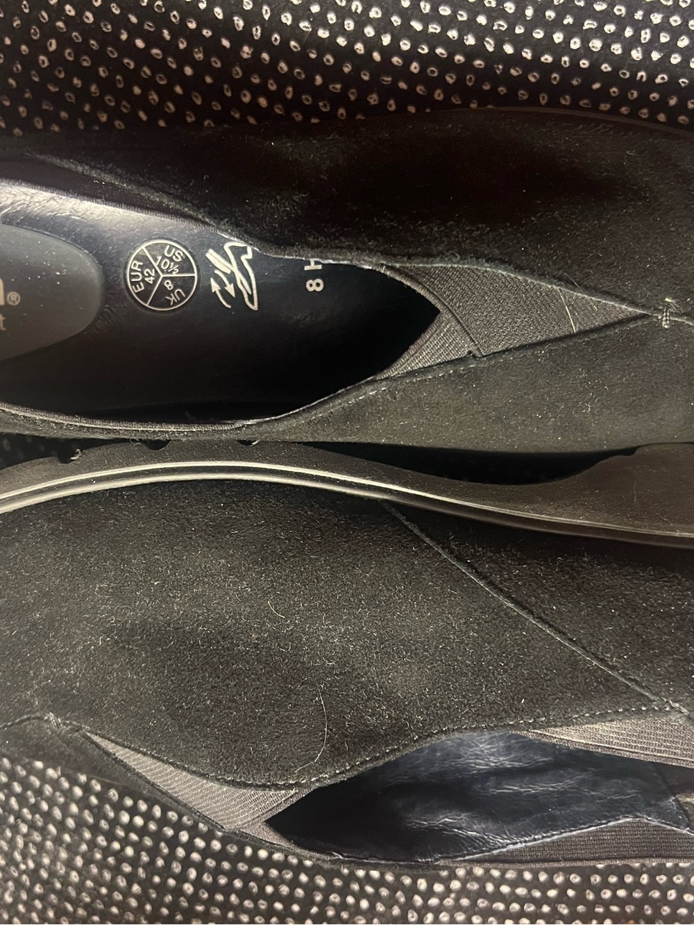 Women's Black Suede Ballet Flats 10-1/2 made in Italy
